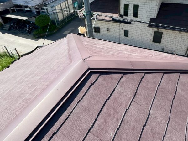 埼玉県川口市青木にて屋根修理　棟板金交換 施工前